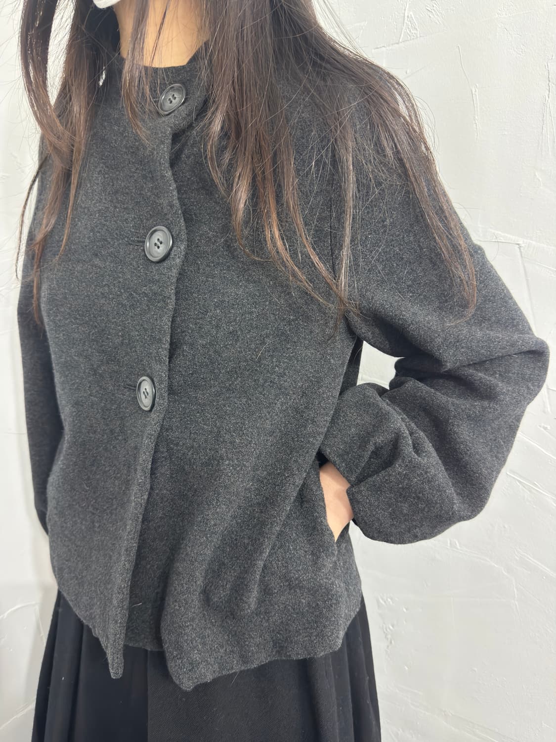 eight peanuts button wool jacket 상품이미지3