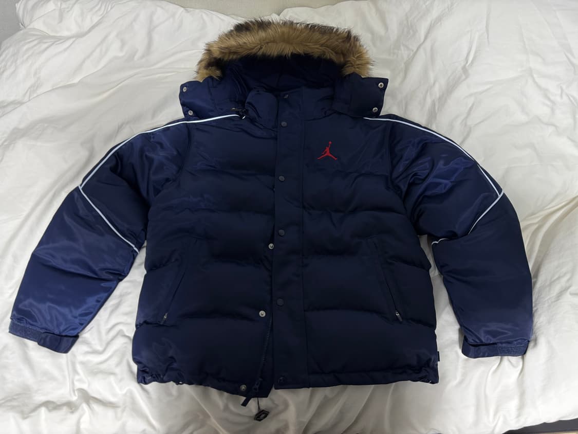 슈프림 x 조던 퍼퍼 자켓 네이비 M사이즈 상품이미지3