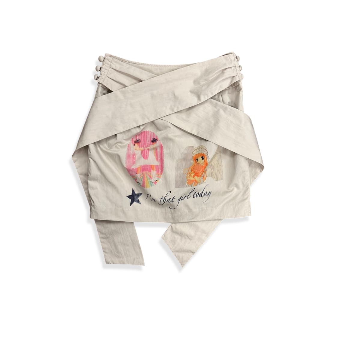 Beige Belted Midi Skirt 상품이미지2