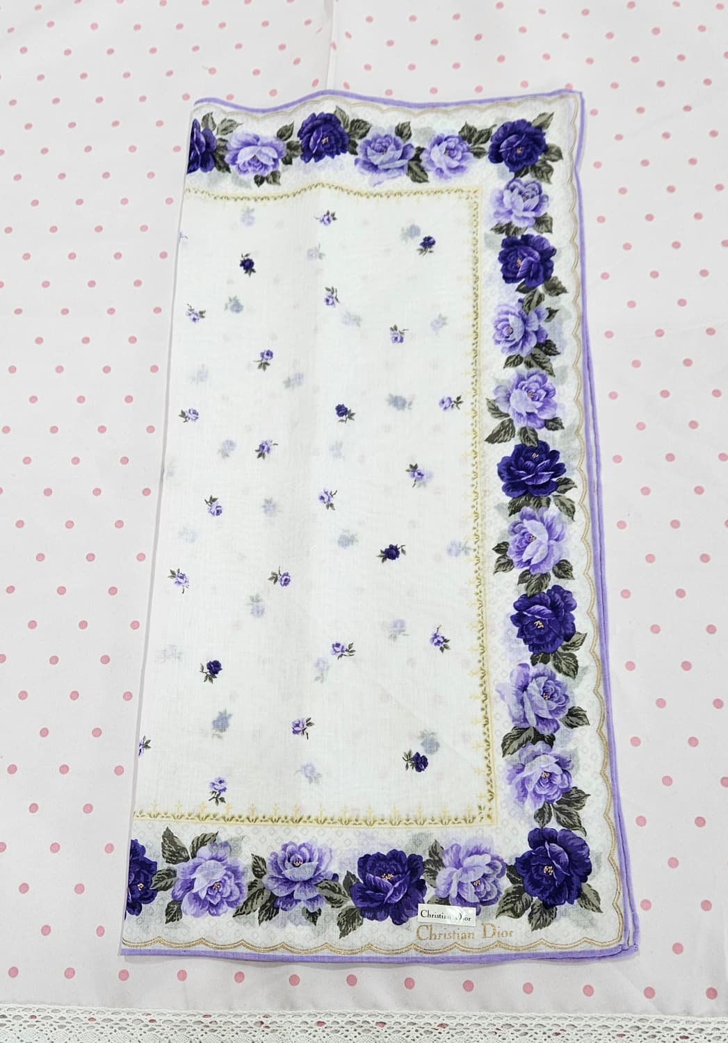 크리스찬 디올(Christian Dior) 퍼플 로즈 플라워손수건 상품이미지4