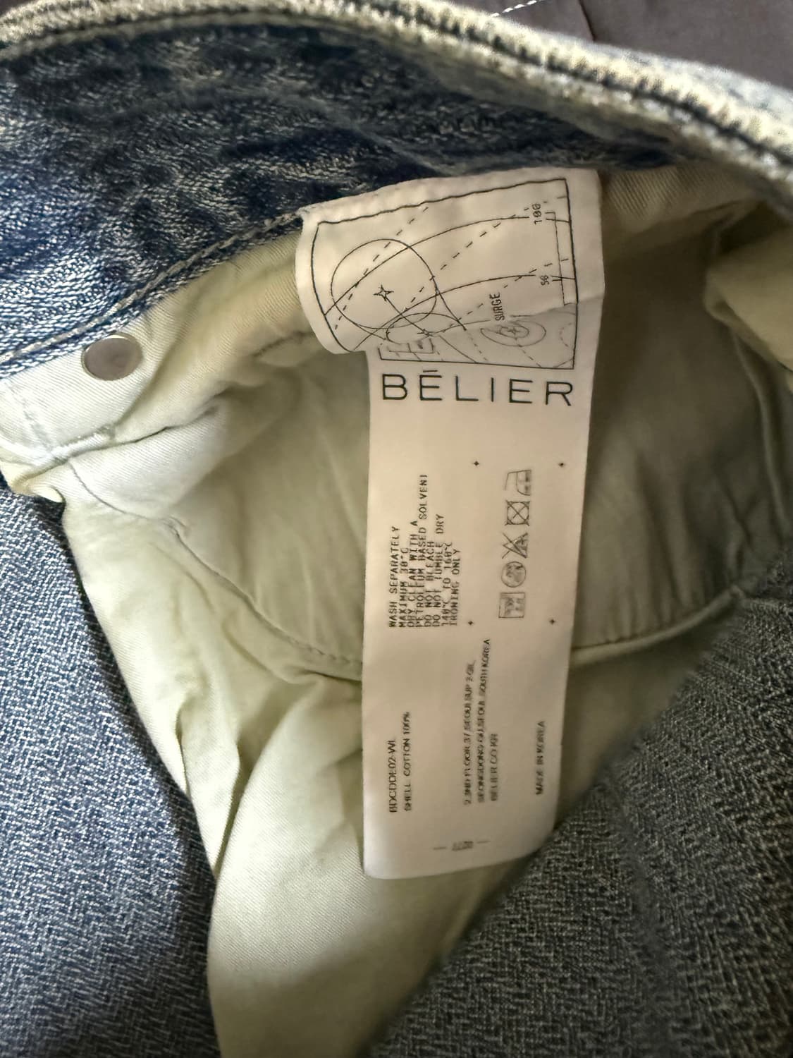 벨리에 트루 와이드 데님 팬츠 - 라이트 웨일 인디고 30/30 상품이미지6