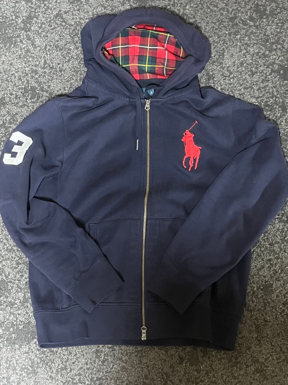 급처 폴로 빅포니 네이비 후드집업 L사이즈 상품이미지1