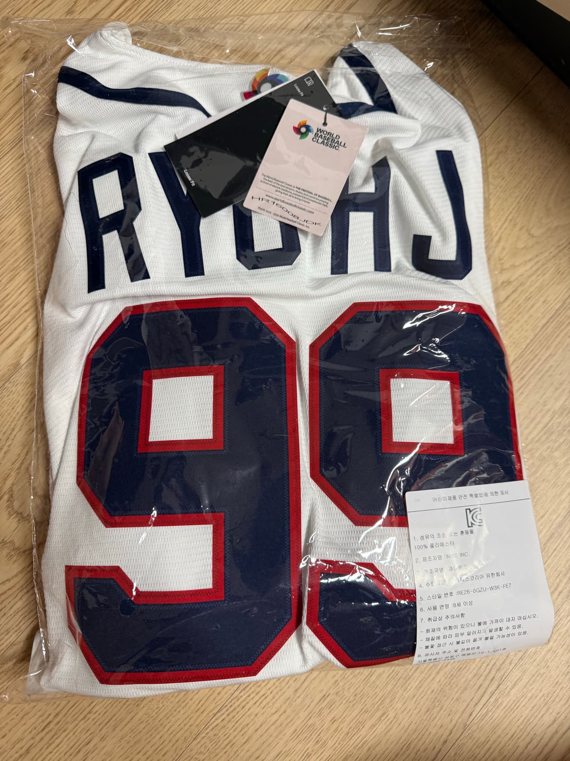 WBC 공식 파나틱스 나이키 국대 류현진 유니폼 L 새상품 상품이미지1