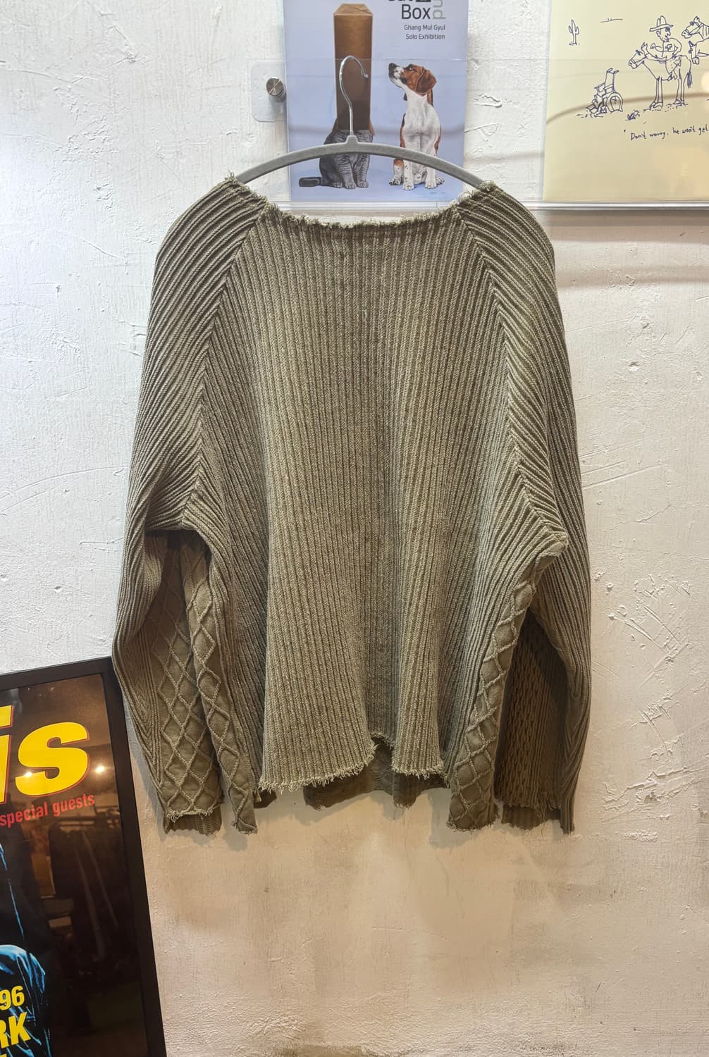 CAL O LINE 케이블 자카드 컷오프 니트  상품이미지2