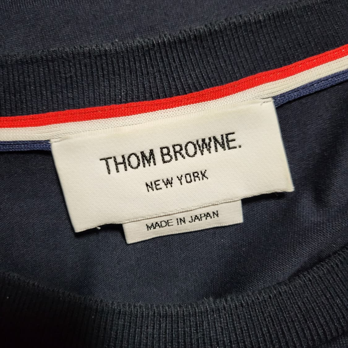 [3 size]톰브라운 코튼 반팔티 네이비 상품이미지4
