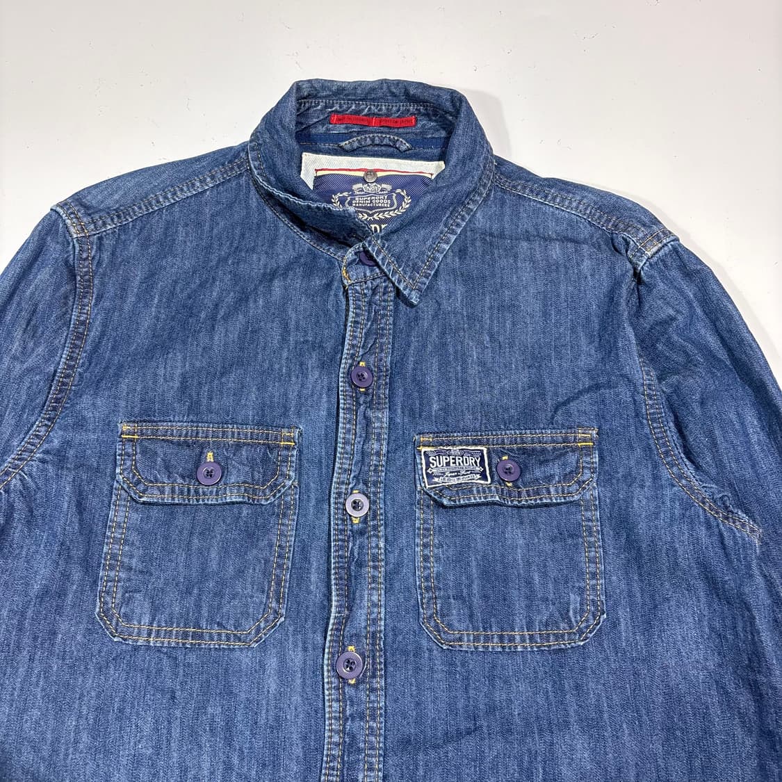 슈퍼드라이 워싱 데님 셔츠 상품이미지5