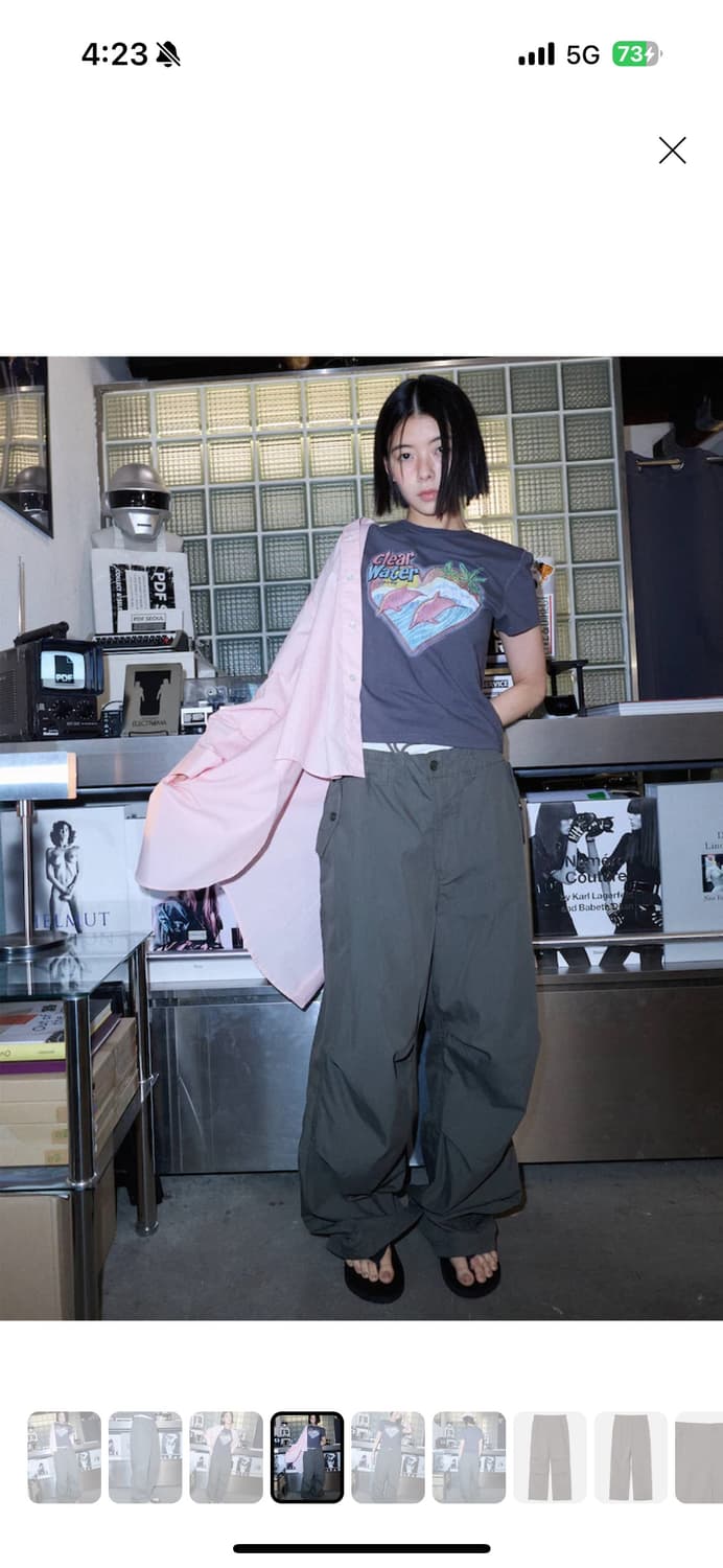 샌드사운드(UNISEX) 패러슈트 밴딩 팬츠 - 카키 상품이미지5