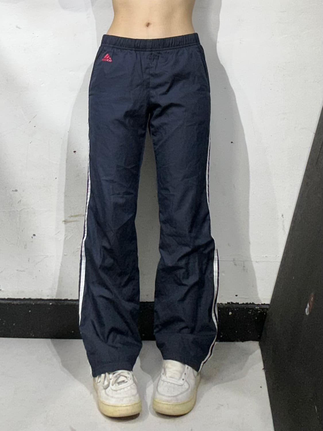 아디다스 핑크 로고 네이비 화이트 삼선 트레이닝 바지 트랙 팬츠 S 상품이미지2