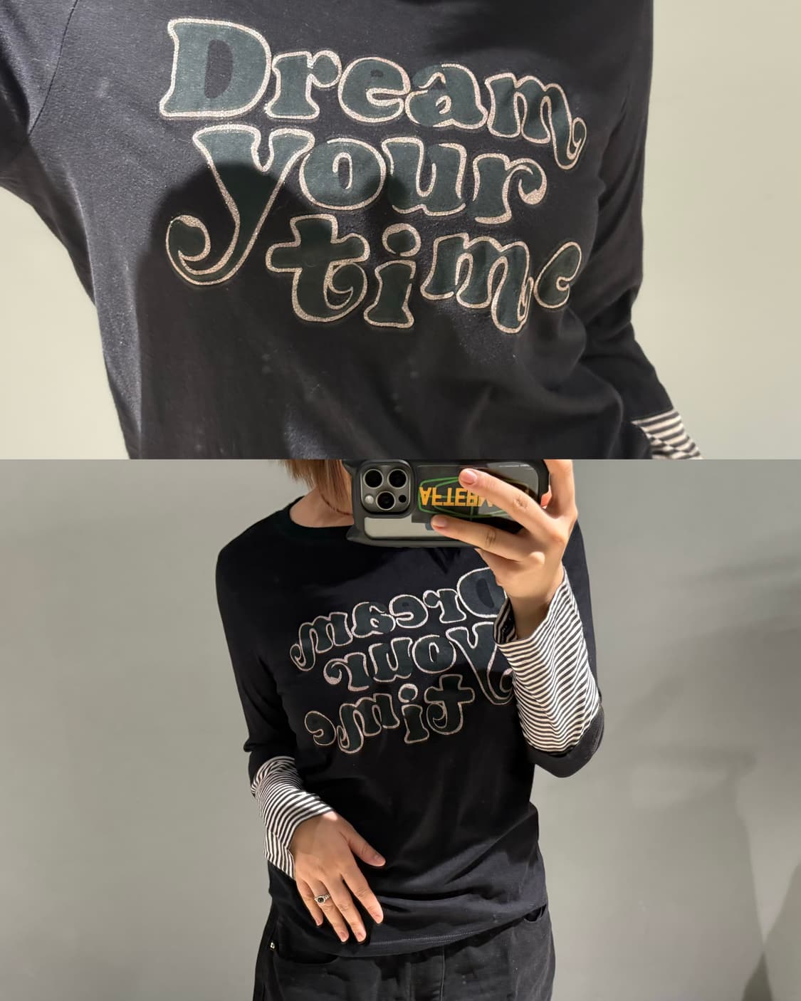 lettering detail stripe point top 상품이미지1