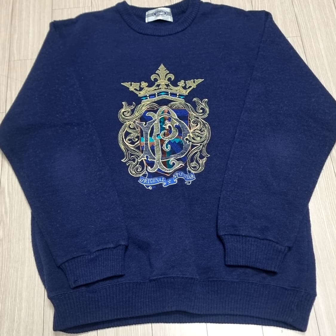 미제usa 터치윈드 90s빈티지 자수 맨투맨 네이비(L) 상품이미지1