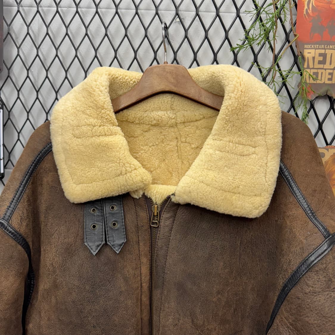 90s CULIOPOLIS B-3 타입 양모 플라이트 자켓 브라운 상품이미지3