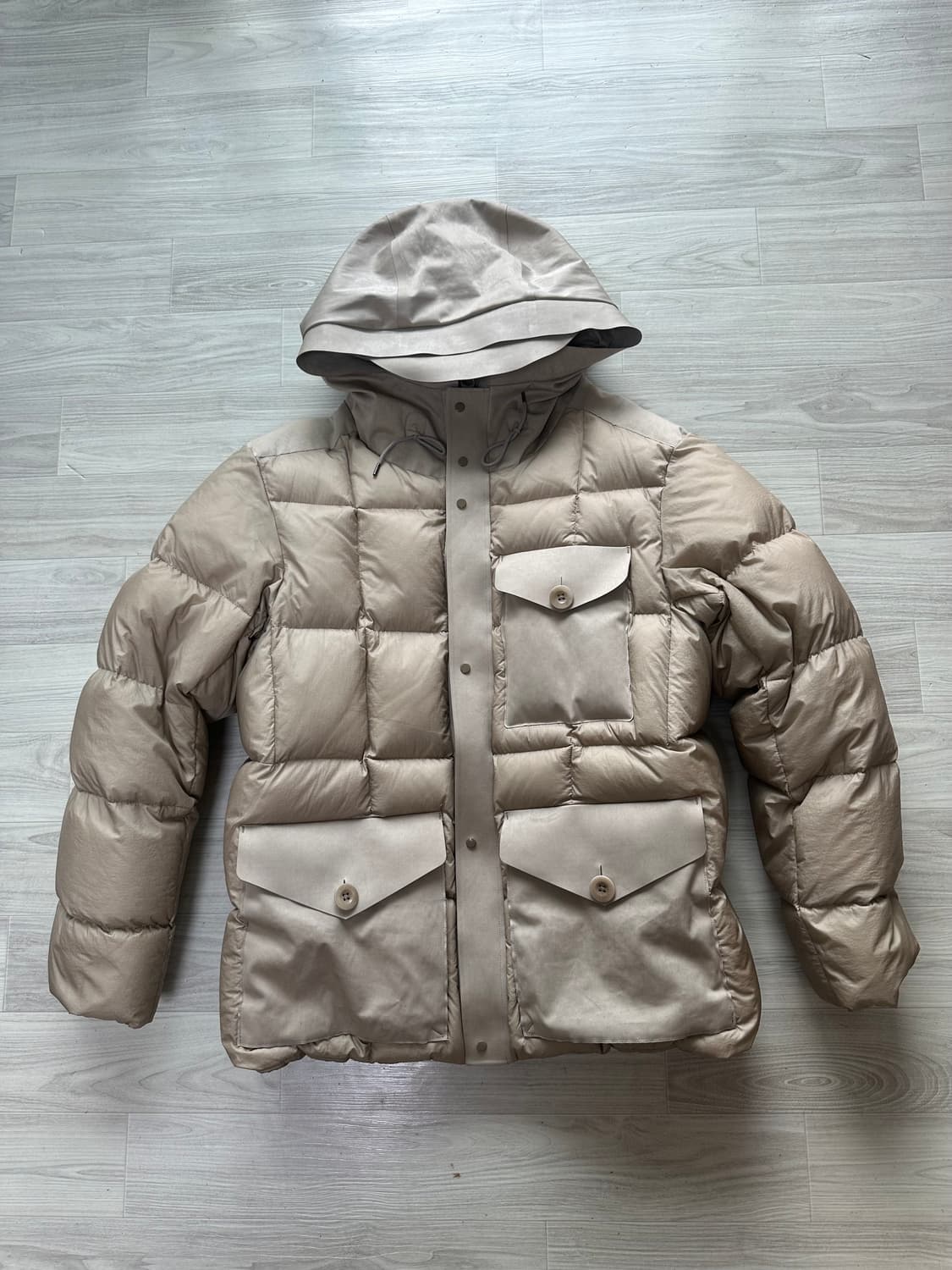 텐씨 카고 콤보 다운 재킷 - 베이지 상품이미지1