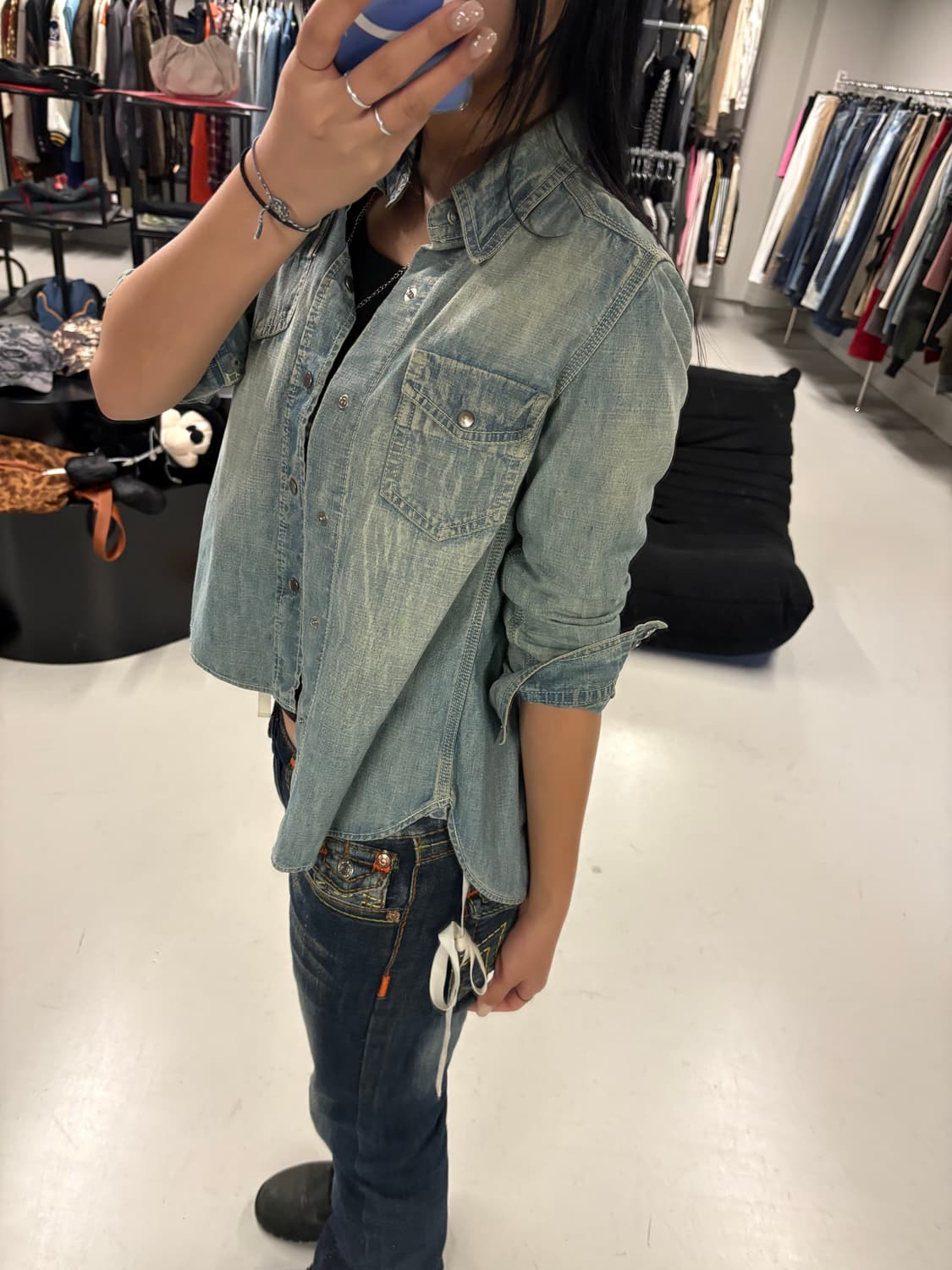 SACAI LUCK denim hybrid shirt  상품이미지1