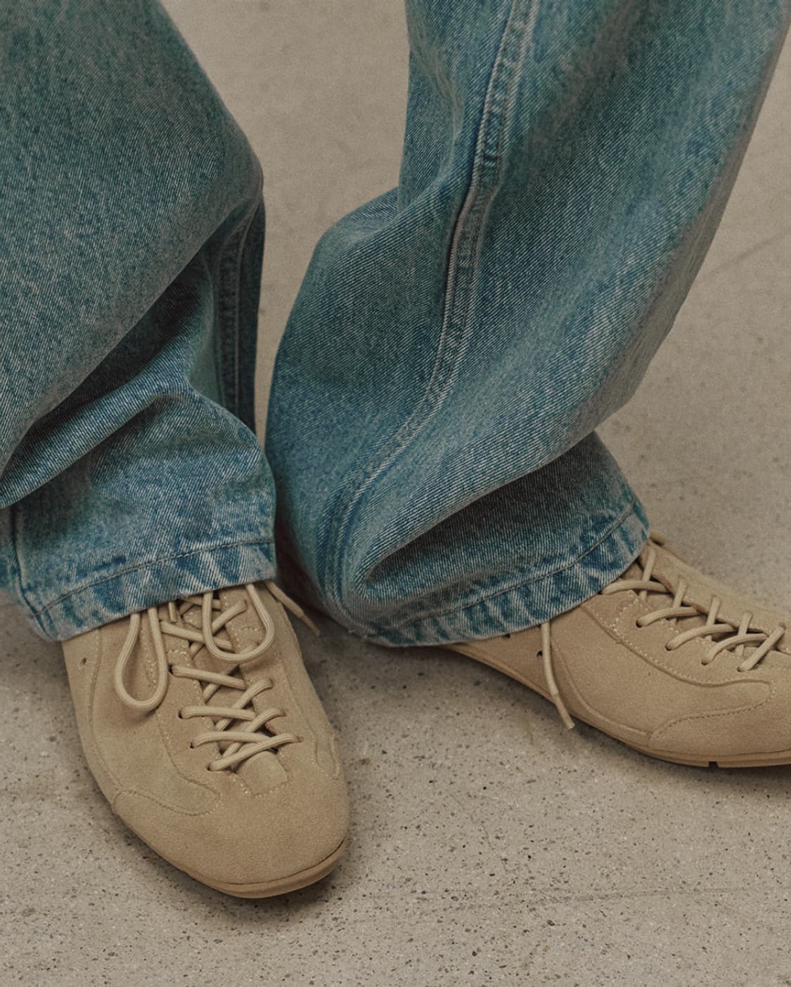 새상품(280)로맨틱무브 보울러 스니커즈 샌드베이지 스웨이드 상품이미지1