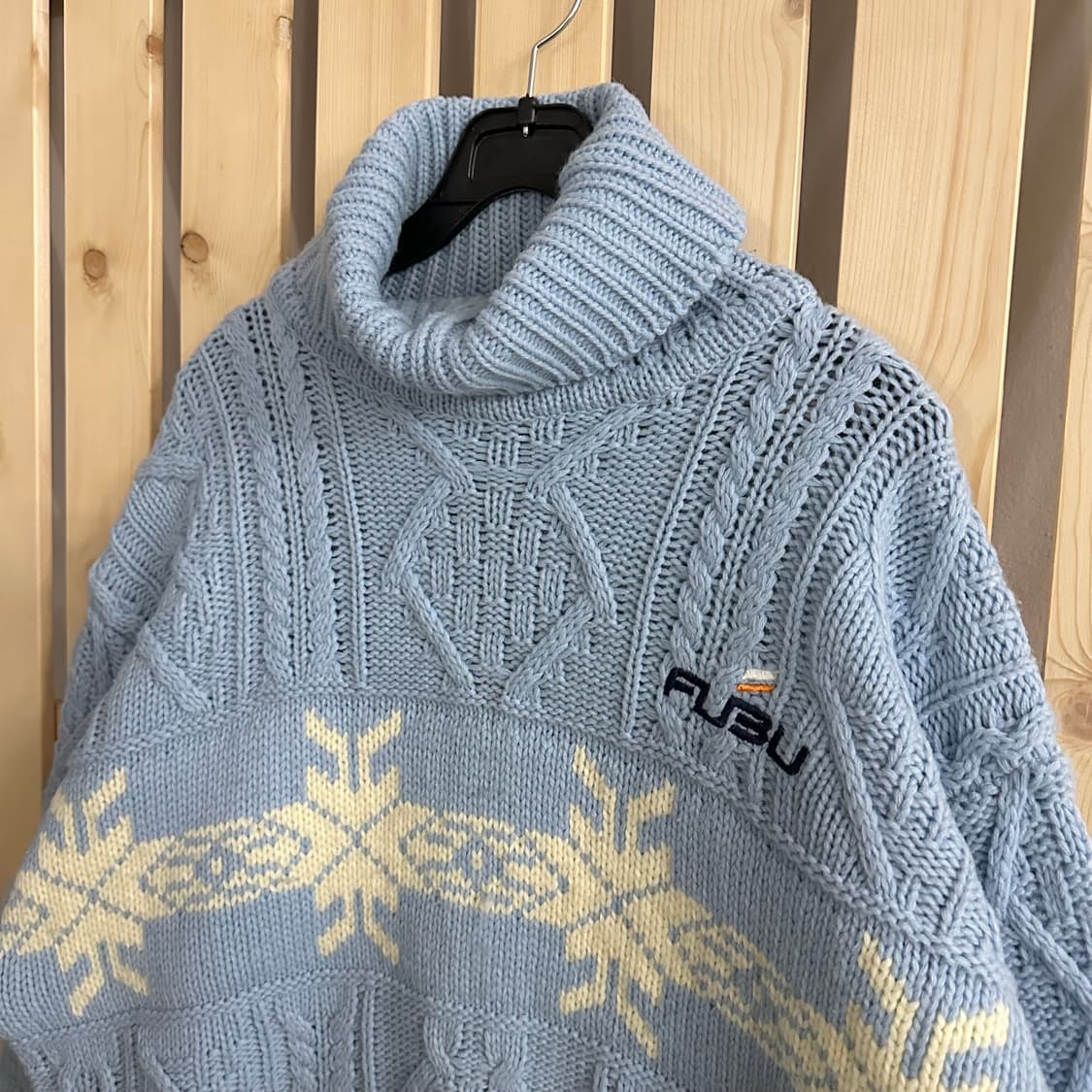 (XL) FUBU 후부 푸부 노르딕 스카이블루 터틀넥 니트 상품이미지3