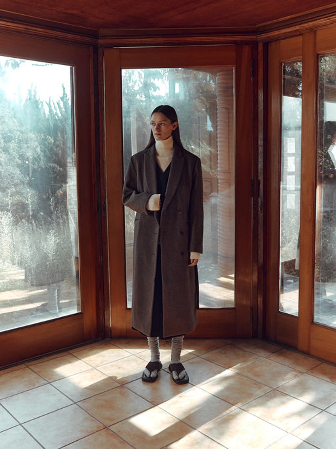 르917 SIDE BELTED COAT 브라운 상품이미지2