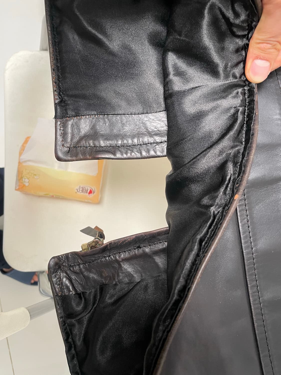 에어로레더 하프벨트 말가죽 텀블드 크롬악셀 블랙 38(안감교체) 상품이미지10