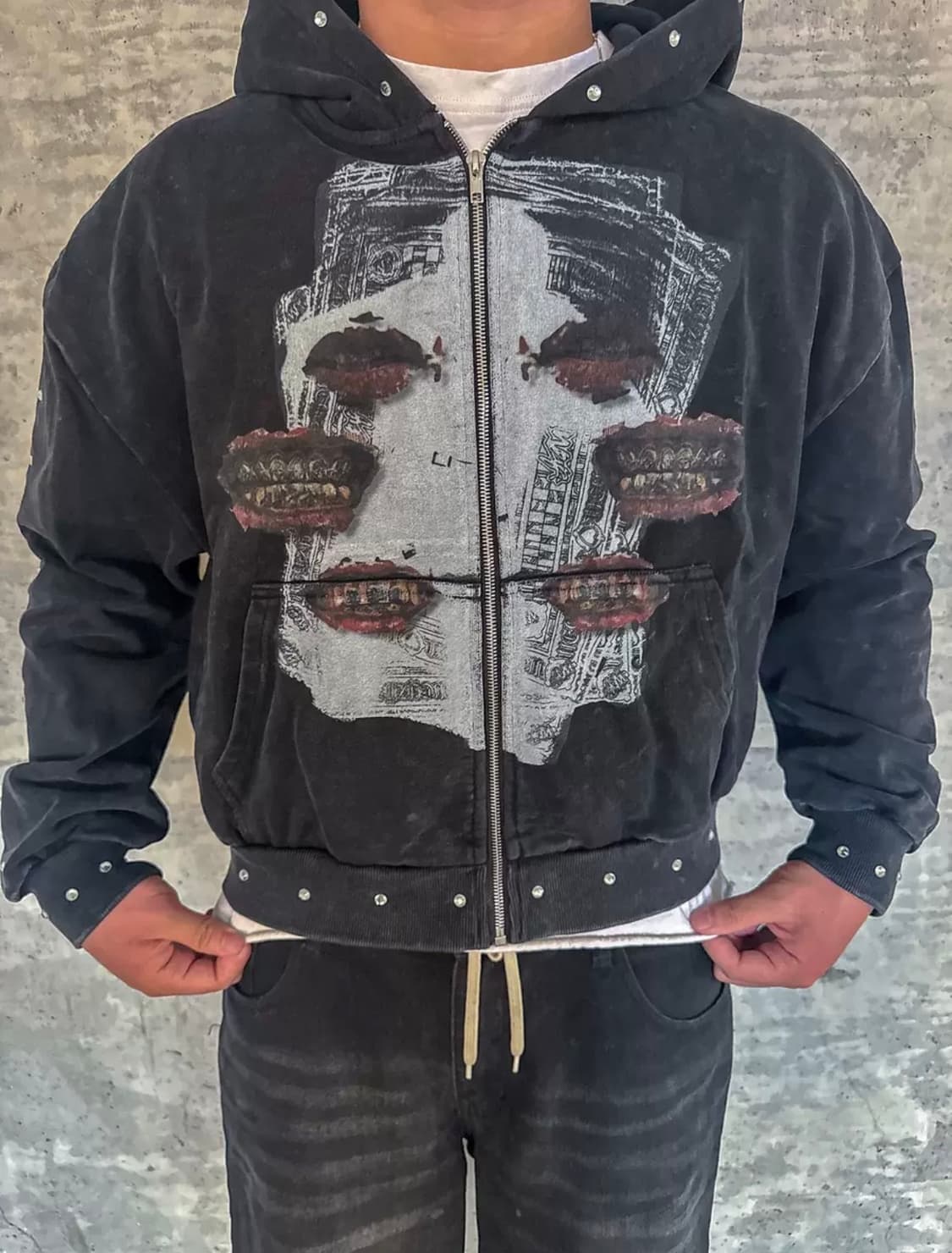 빈티지 디테일 무드 후드집업  상품이미지3