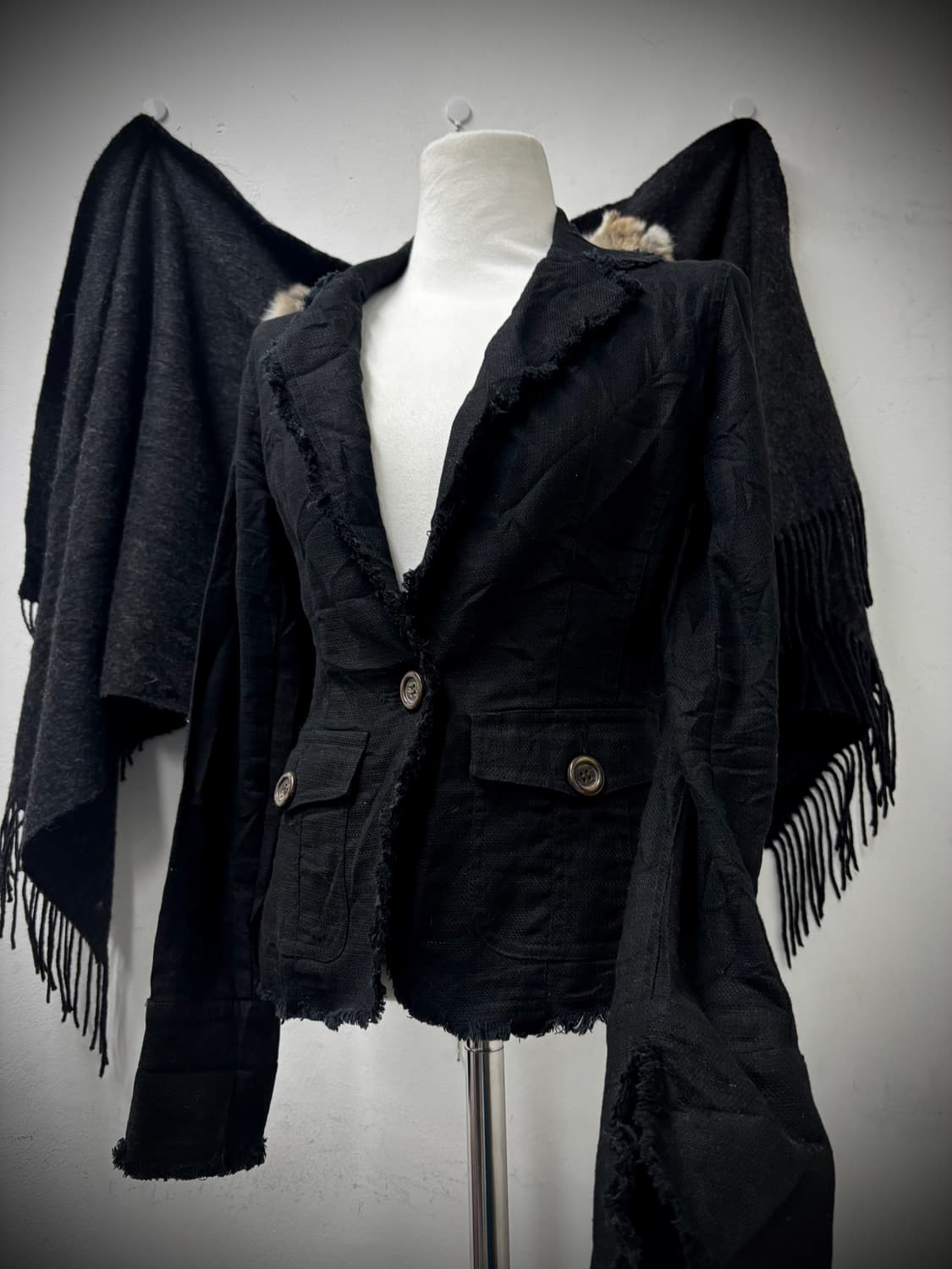  Grunge Cut Detail Black Femme Jacket 상품이미지8