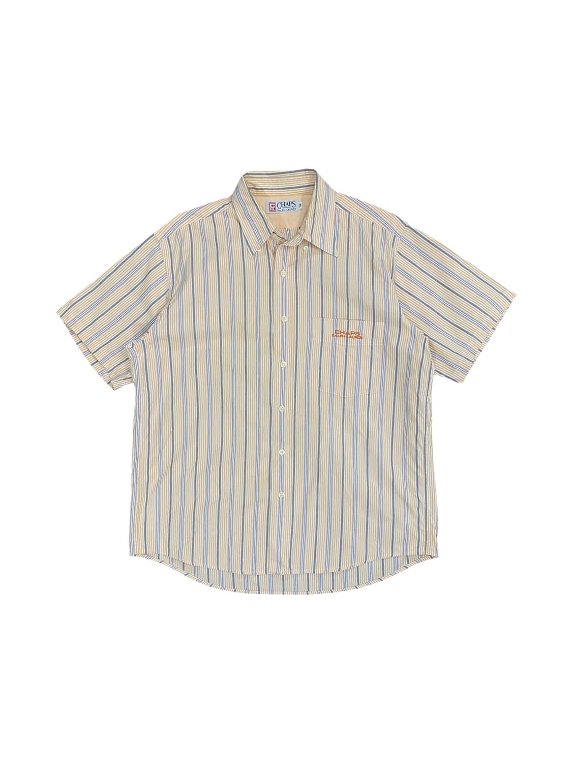 Chaps Ralph Lauren 레드 로고 자수 스트라이프 반팔 셔츠 상품이미지1
