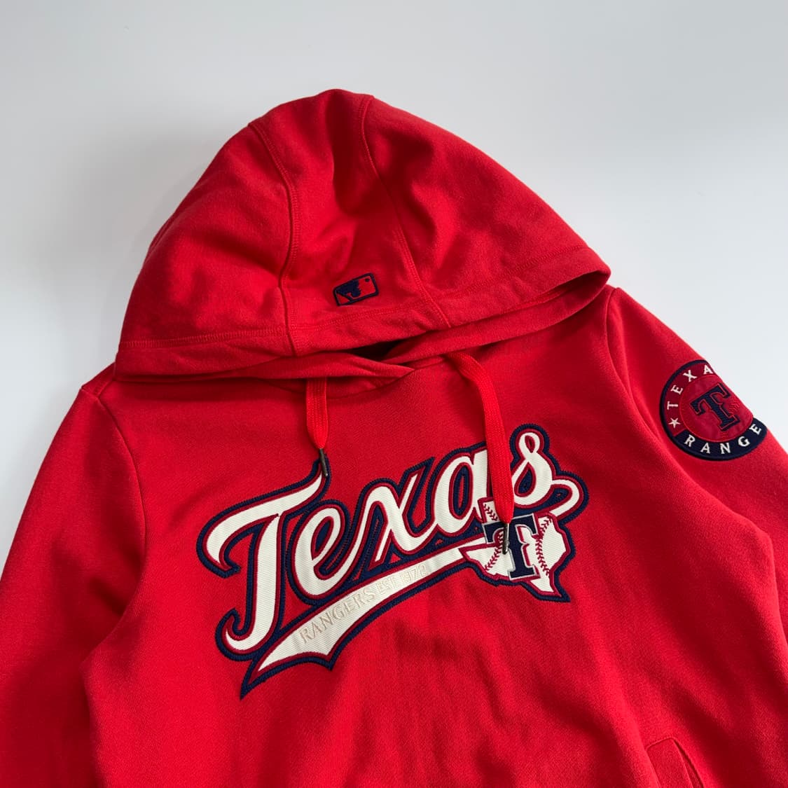 MLB 엠엘비 텍사스 로고 레드 후드티 상품이미지4