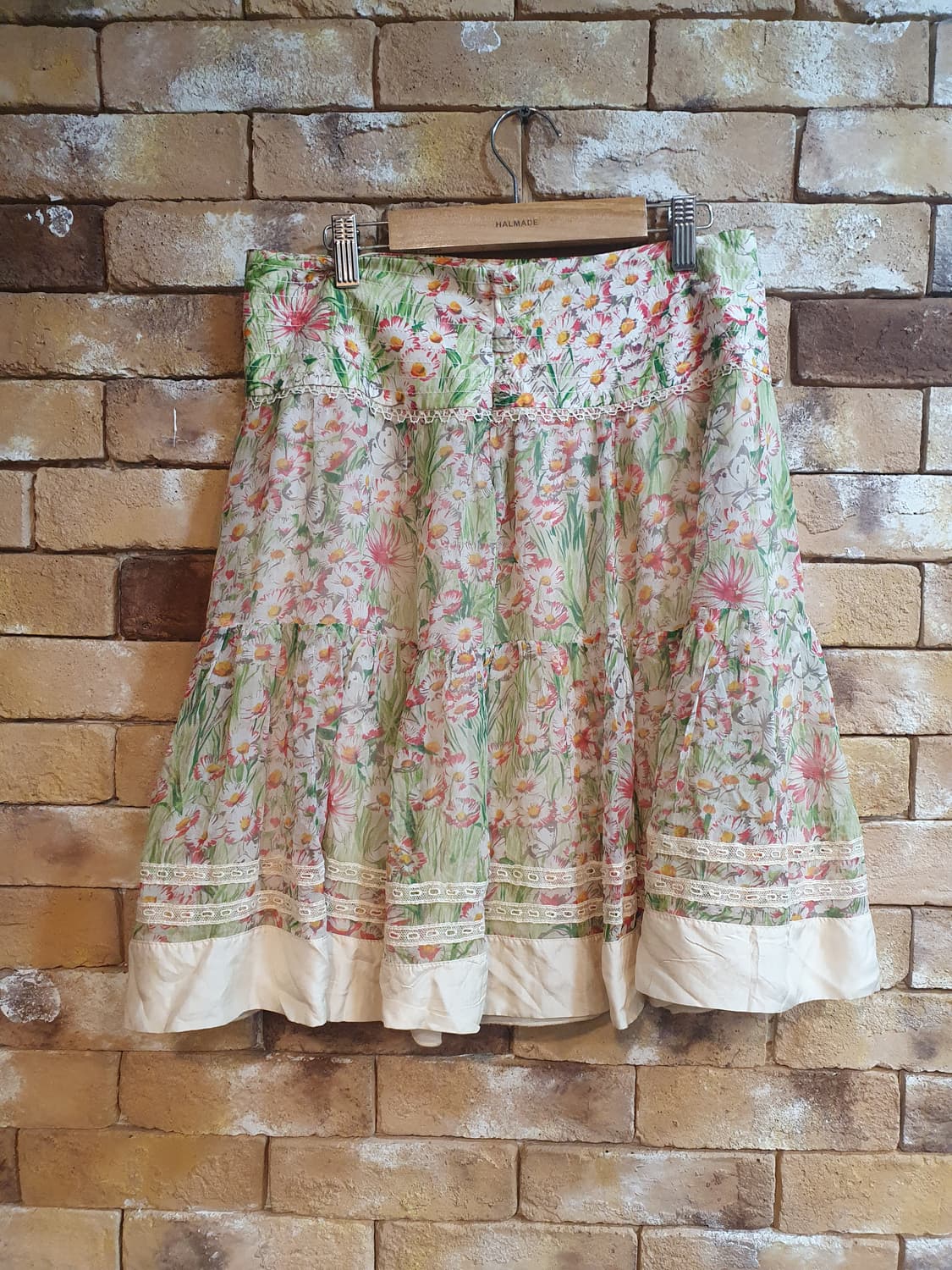 블루마린 플라워 실크 빈티지 스커트 42 상품이미지3