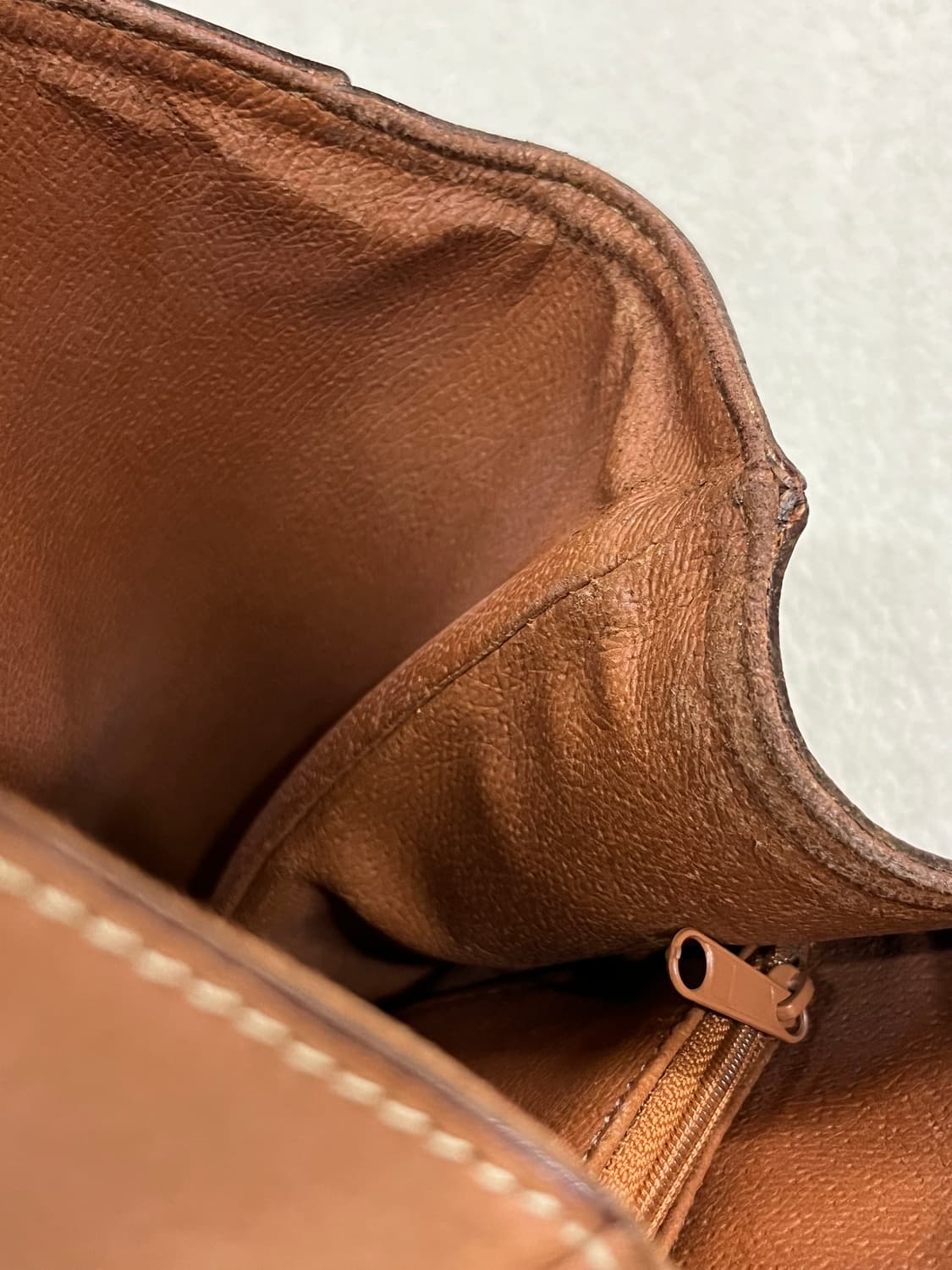 90s COURREGES 로고 가죽 백팩 브라운 상품이미지9