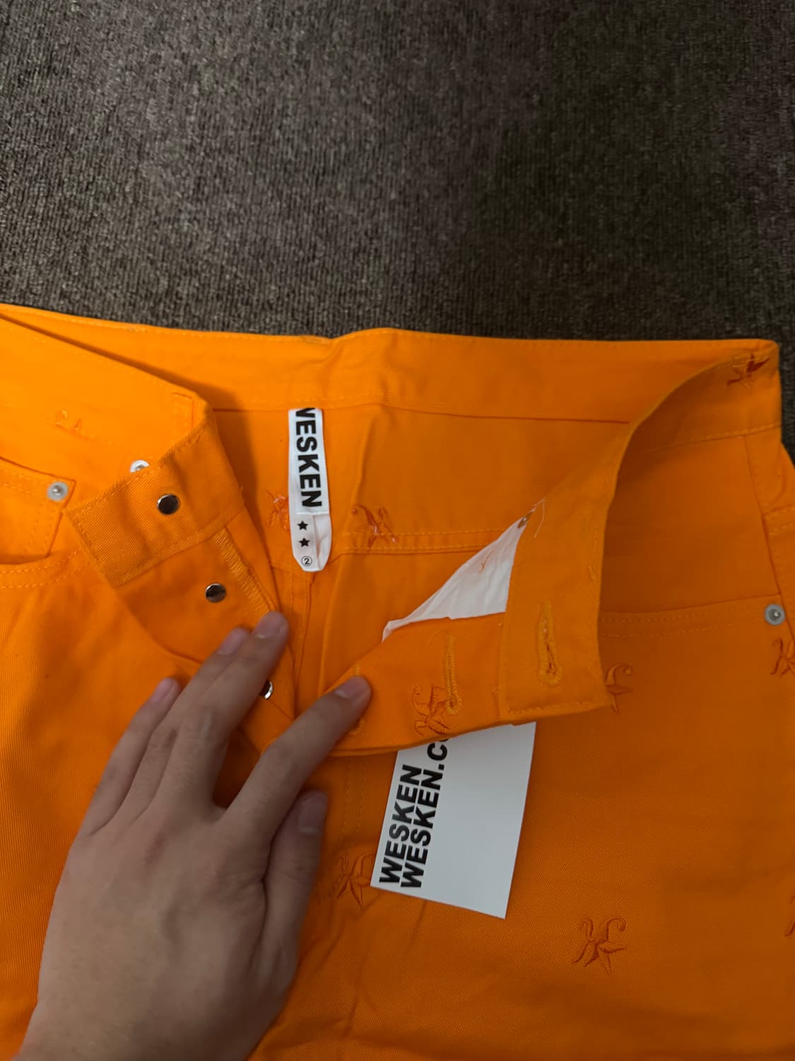 웨스켐 엠브로이더리 오렌지 스터드팬츠 상품이미지3