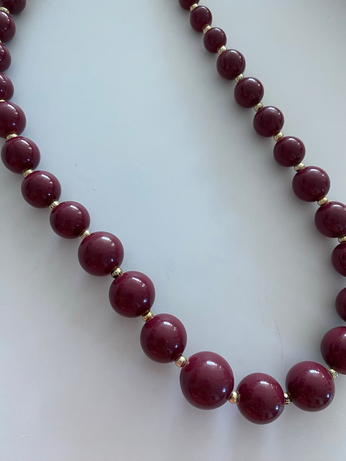 버건디 라운드 비즈 목걸이 상품이미지5