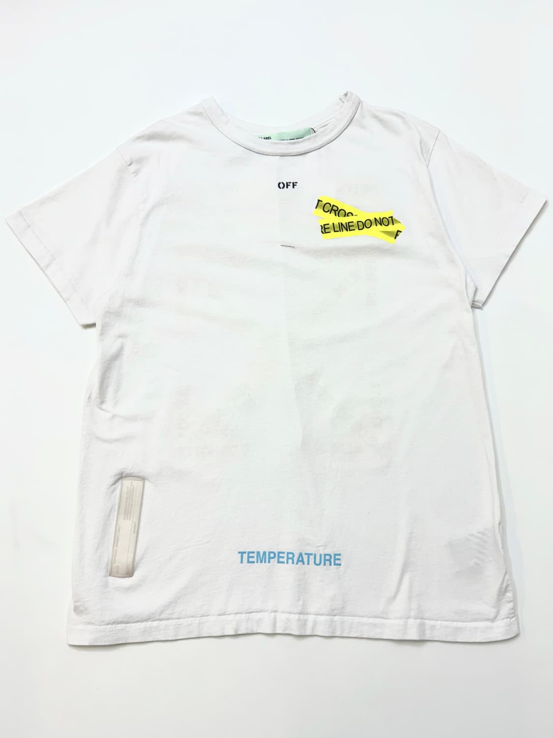 Off white 오프화이트 파이어 테이프 애로우 화이트 반팔 티셔츠 상품이미지2