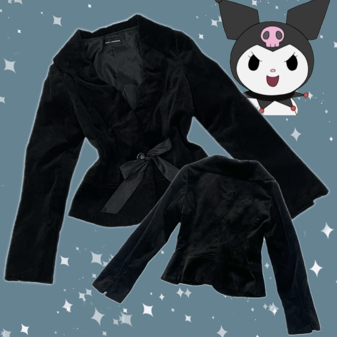 고스로리 공겜 여주 벨벳 리본 허리 포인트 블레이저 자켓 데빌 지뢰계 상품이미지1