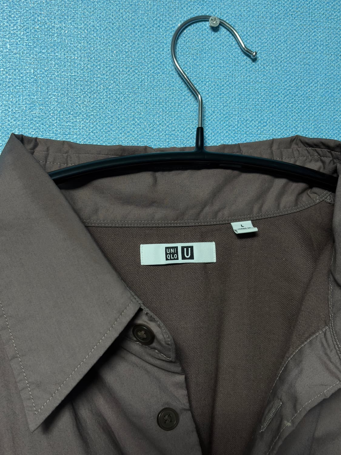 [L] 유니클로U 유틸리티 셔츠 퍼플 상품이미지3