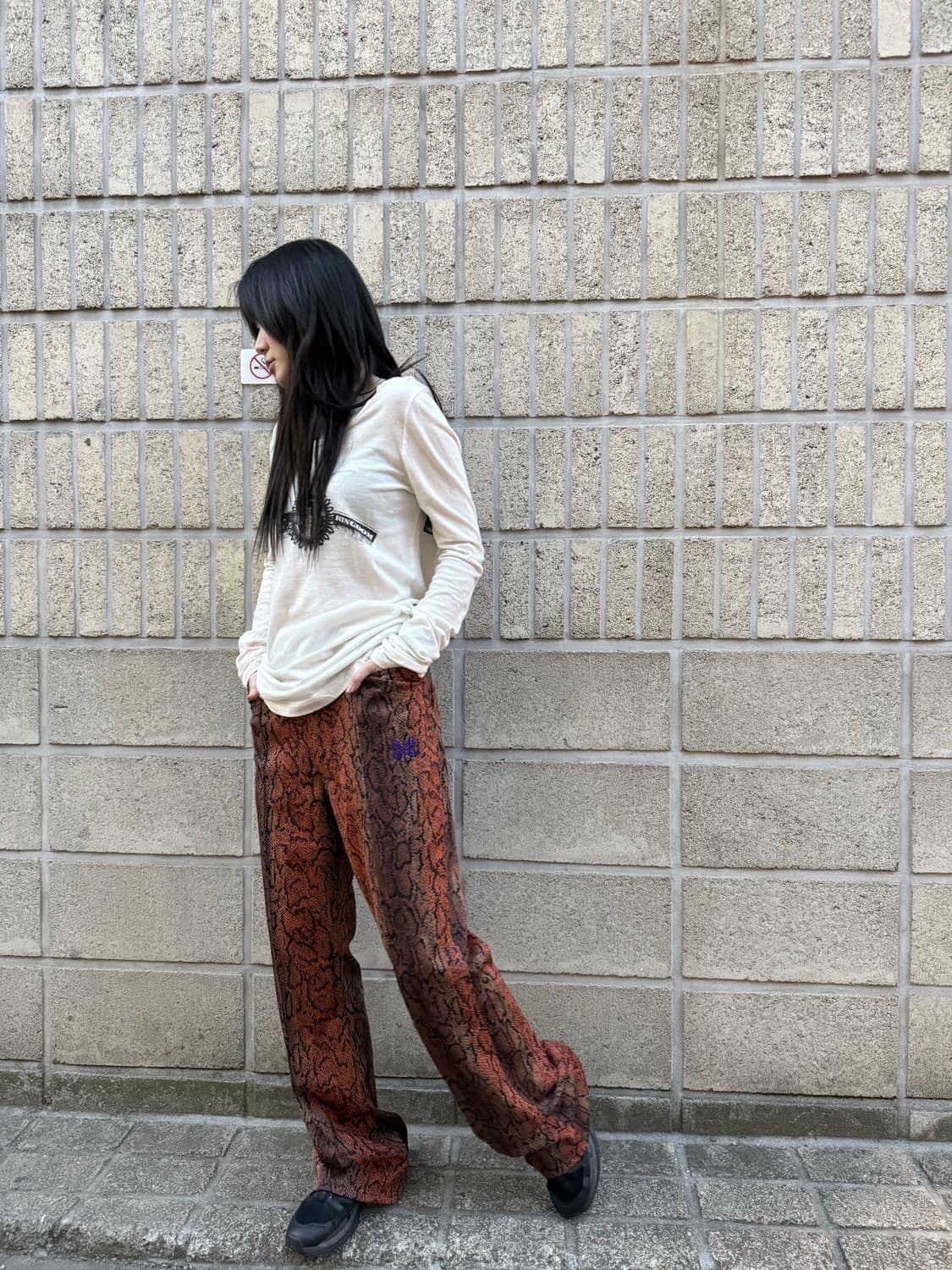 니들스 파이톤 패턴 스트레이트 트랙팬츠 상품이미지5