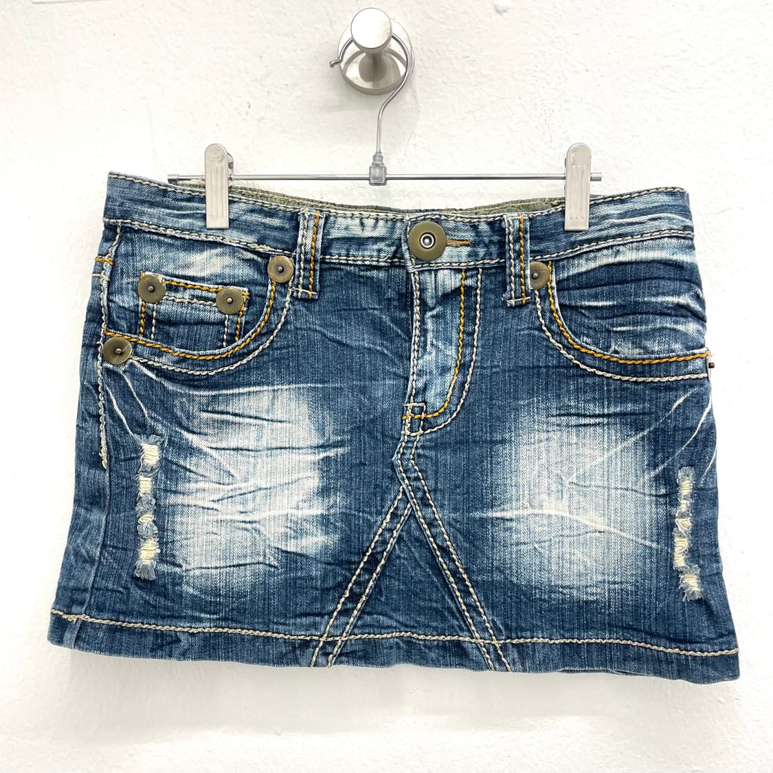 Vintage wash denim mini skirt 상품이미지1