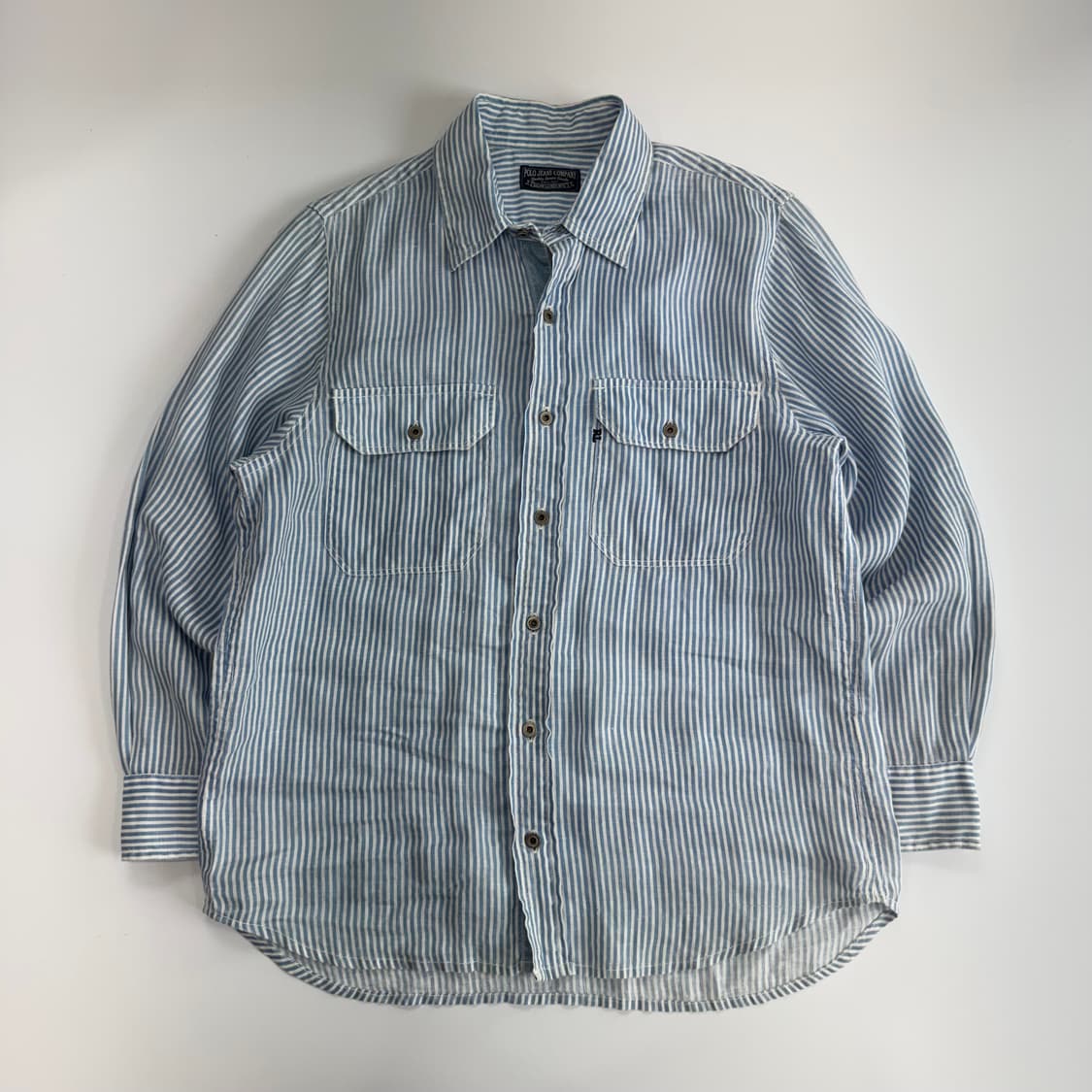 Polo jeans 폴로 진스 투포켓 블루 스트라이프 셔츠  상품이미지3