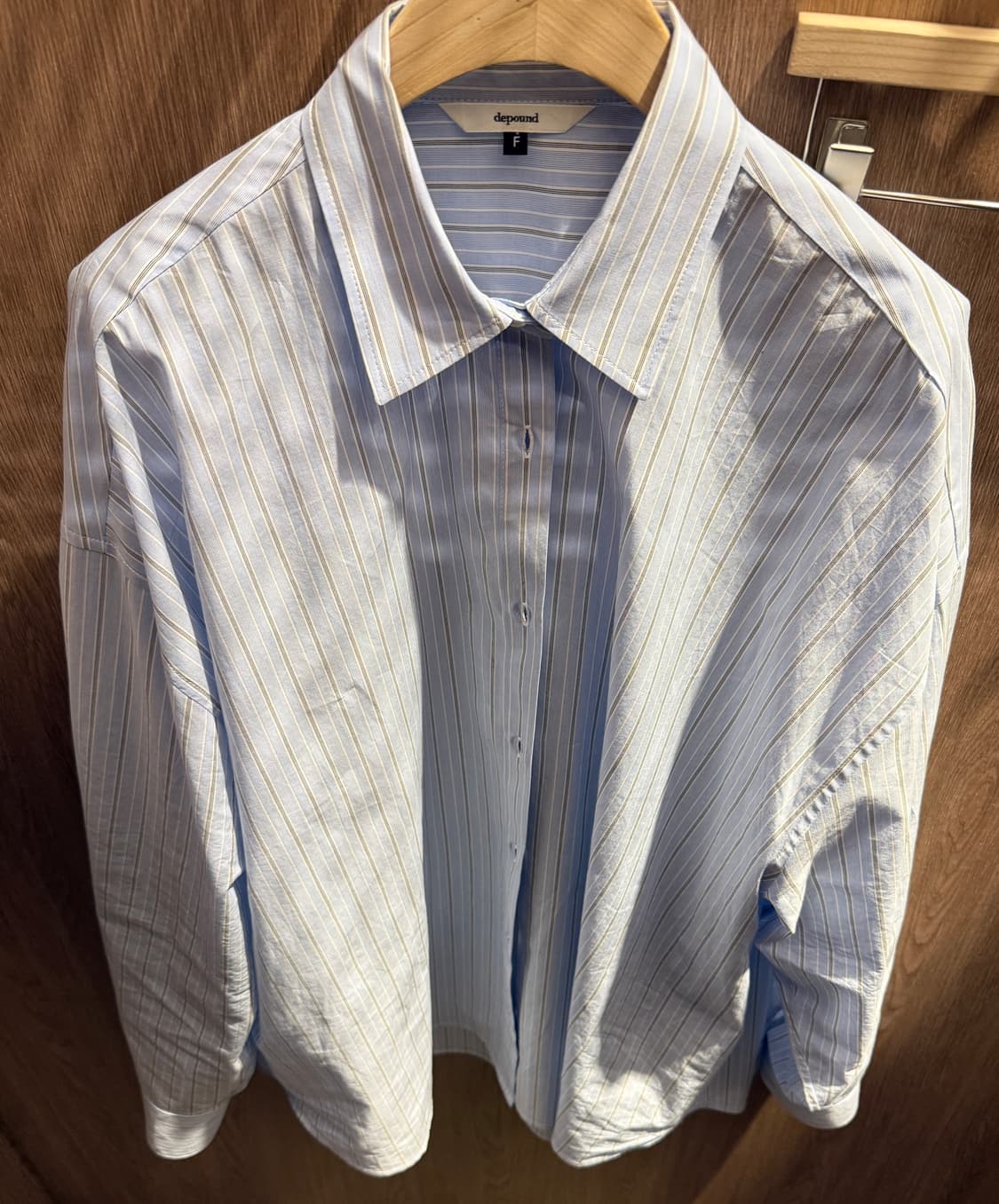 드파운드 depound 여성 오버핏 스트라이프 셔츠 하늘색 F 상품이미지1