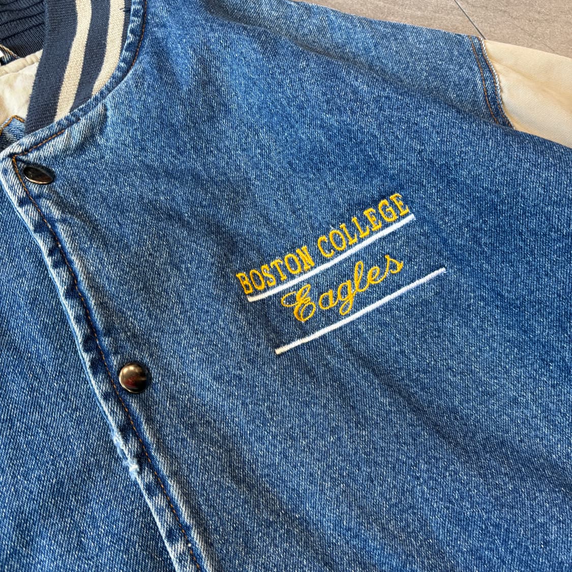 빈티지 데님 베이스볼 자켓 상품이미지5