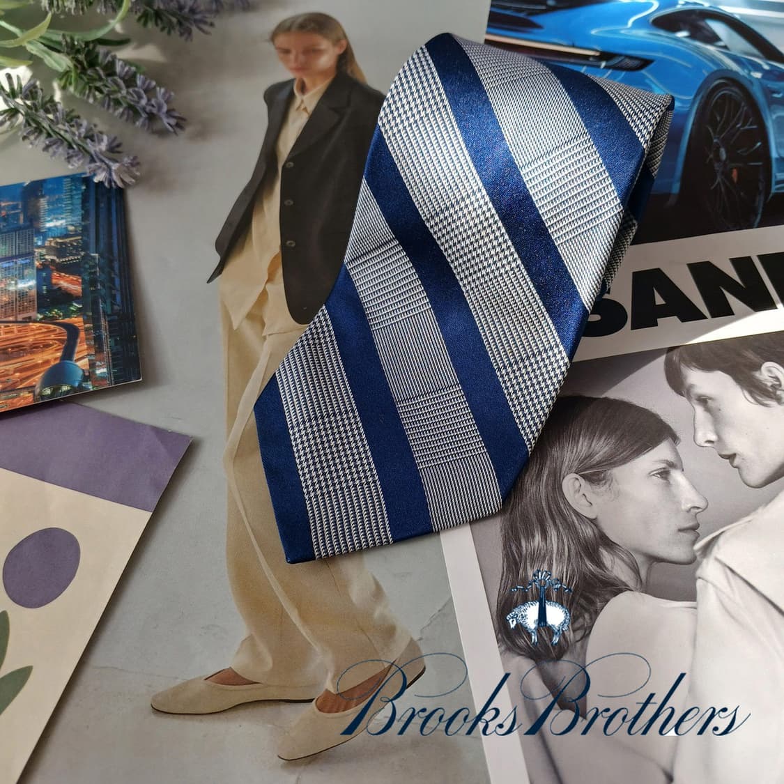 브룩스브라더스 네이비 스트라이프 넥타이 8.2cm A+등급 A19677
 상품이미지2