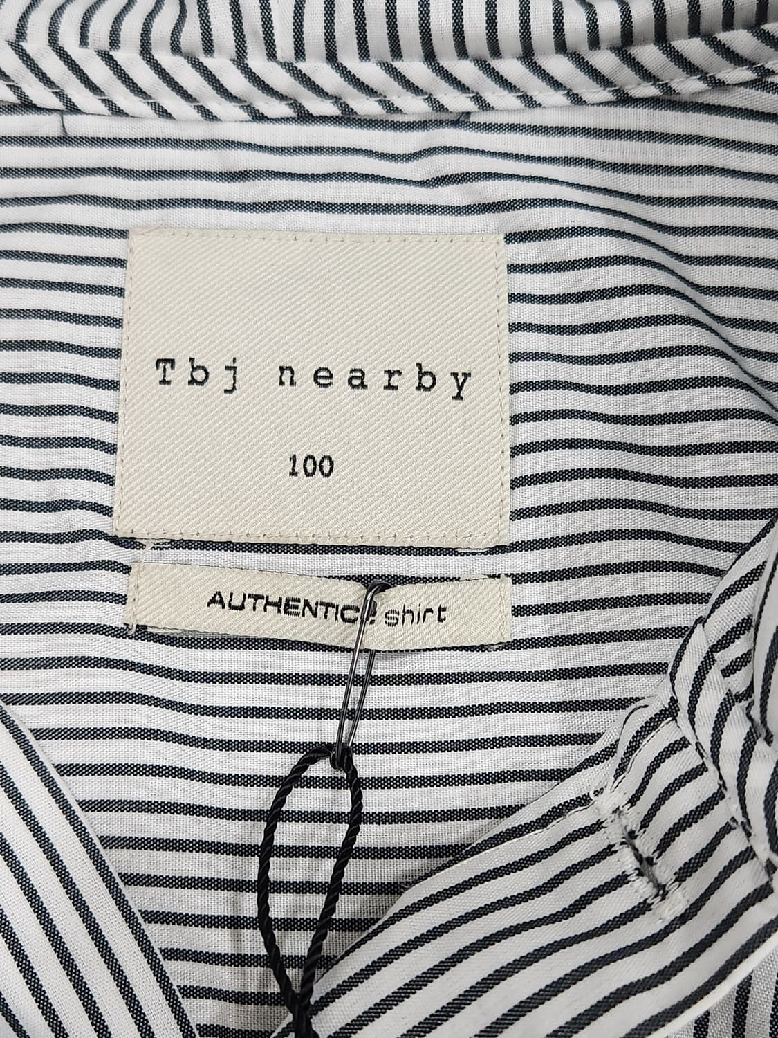 [100] 새상품 TBJ nearby 스트라이프 후드 셔츠 오버핏 상품이미지4