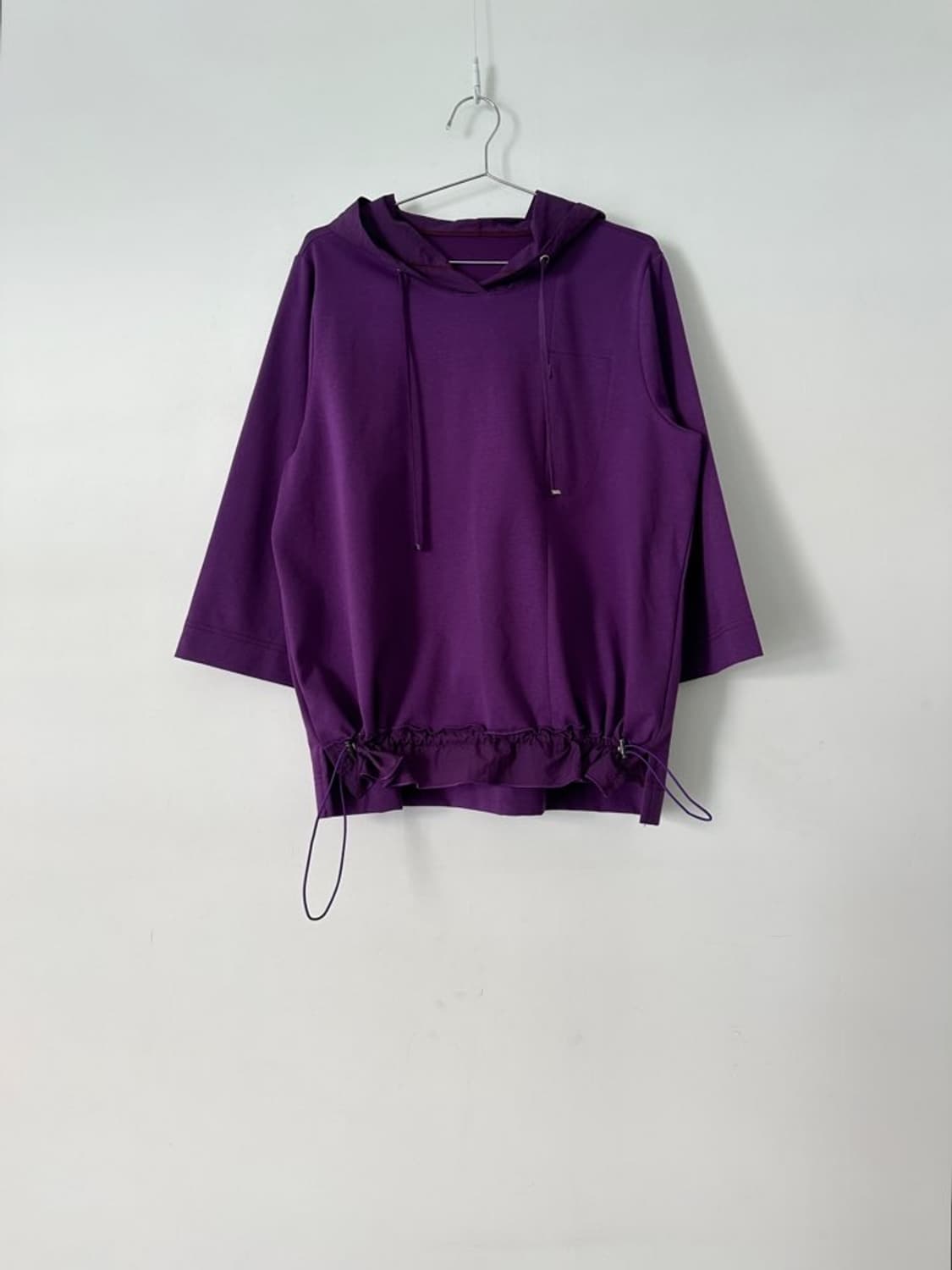 Hoodie wrinkle half top / purple 상품이미지5