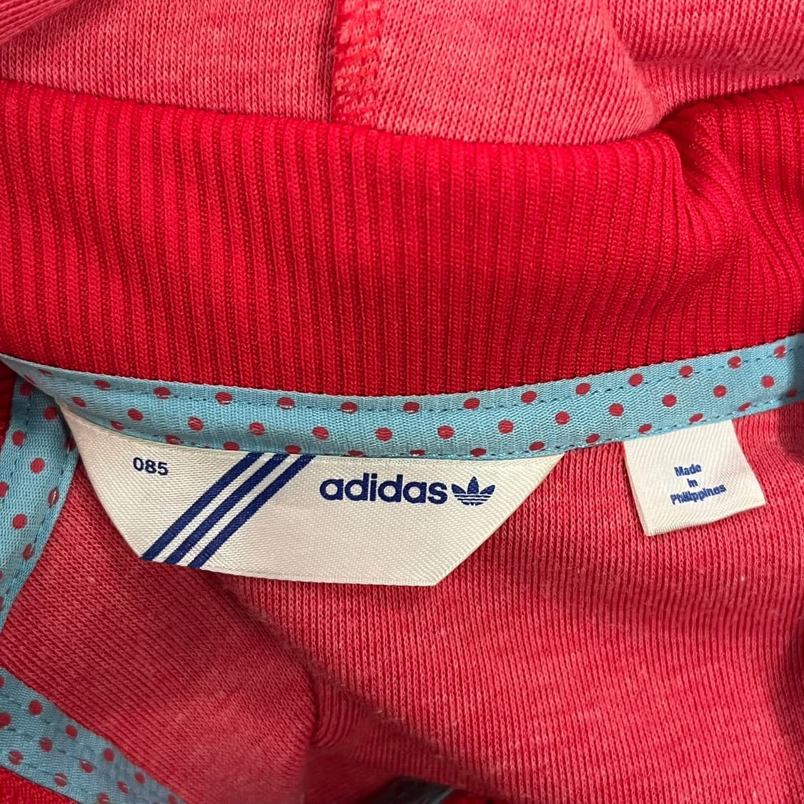 [정품/85] 아디다스 후드집업 후디 져지 레드 블루 삼선 b10 상품이미지5
