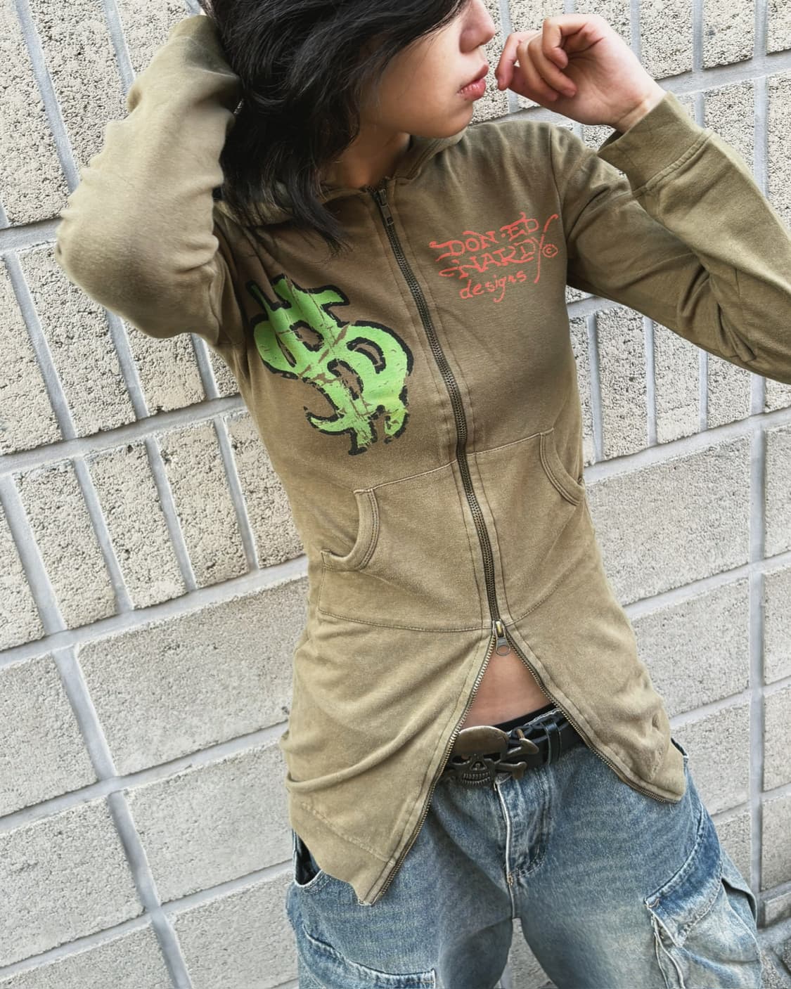 에드하디 롱 슬림 올드스쿨 후드집업 상품이미지1