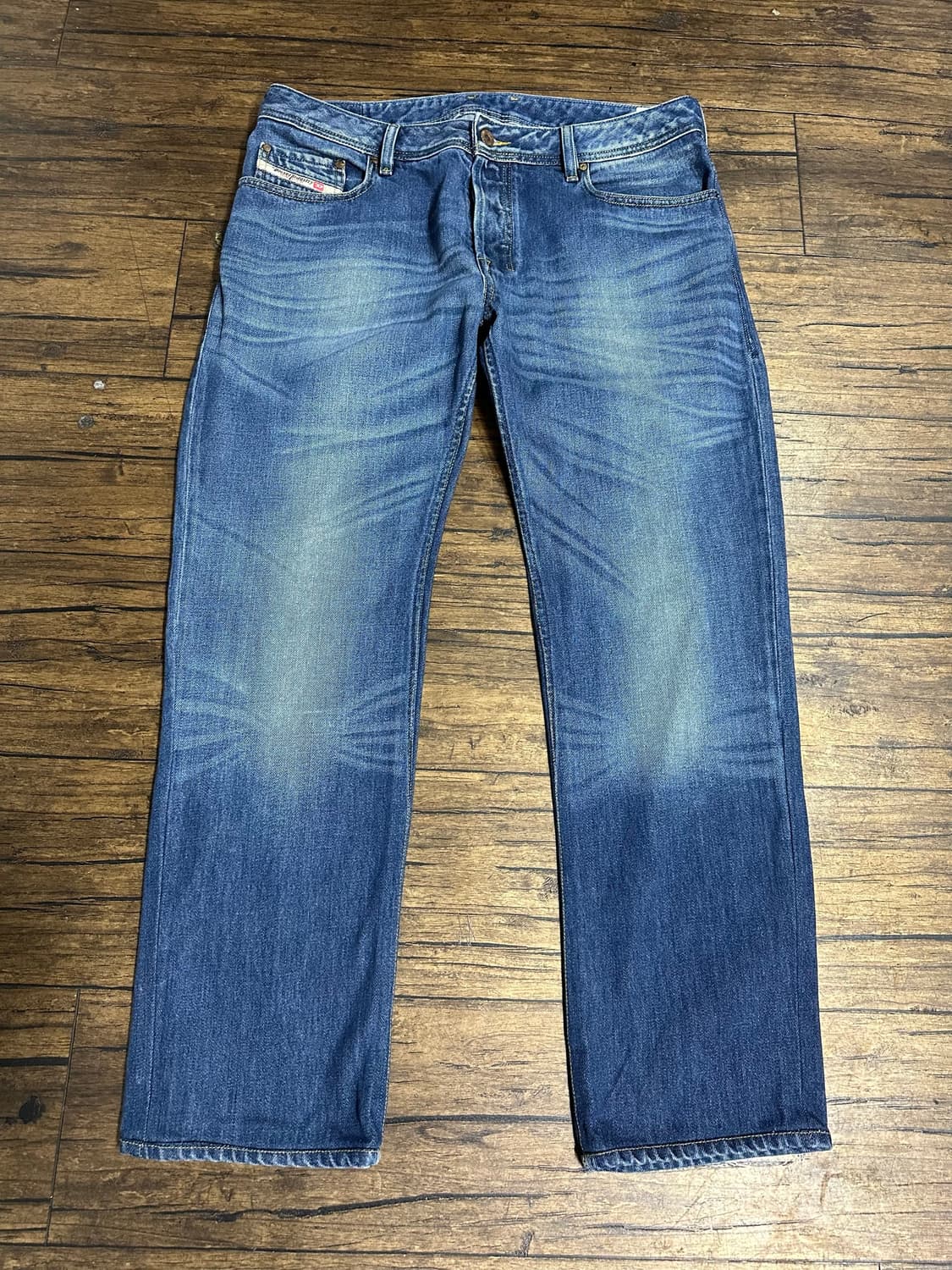 디젤 DIESEL ZATHAN 0073I 워싱 스트레이트 데님 팬츠34 상품이미지1