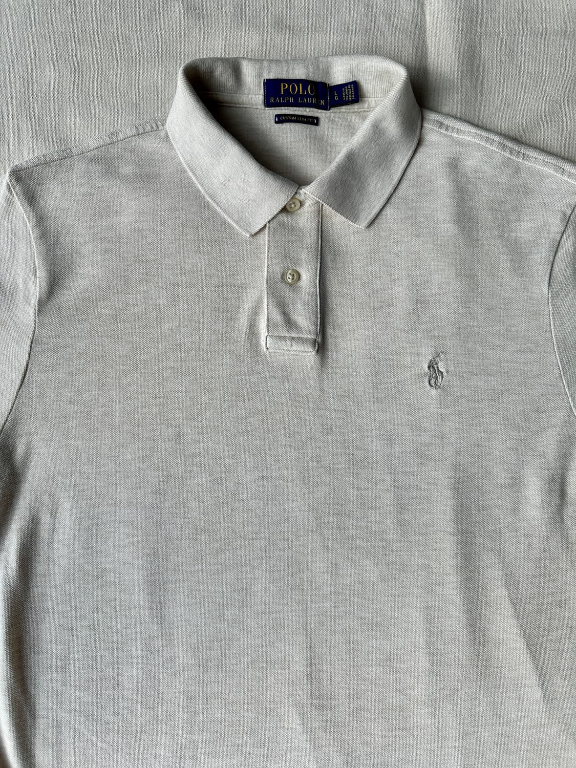 폴로 랄프로렌 오트밀 베이지 피케 카라티 커스텀 슬림핏 L 상품이미지2