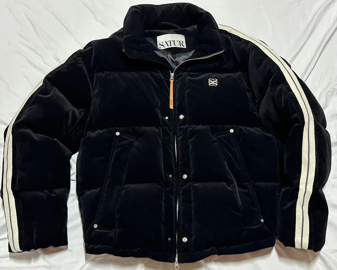 SATUR 벨벳 덕 다운 패딩 블랙 L 상품이미지1