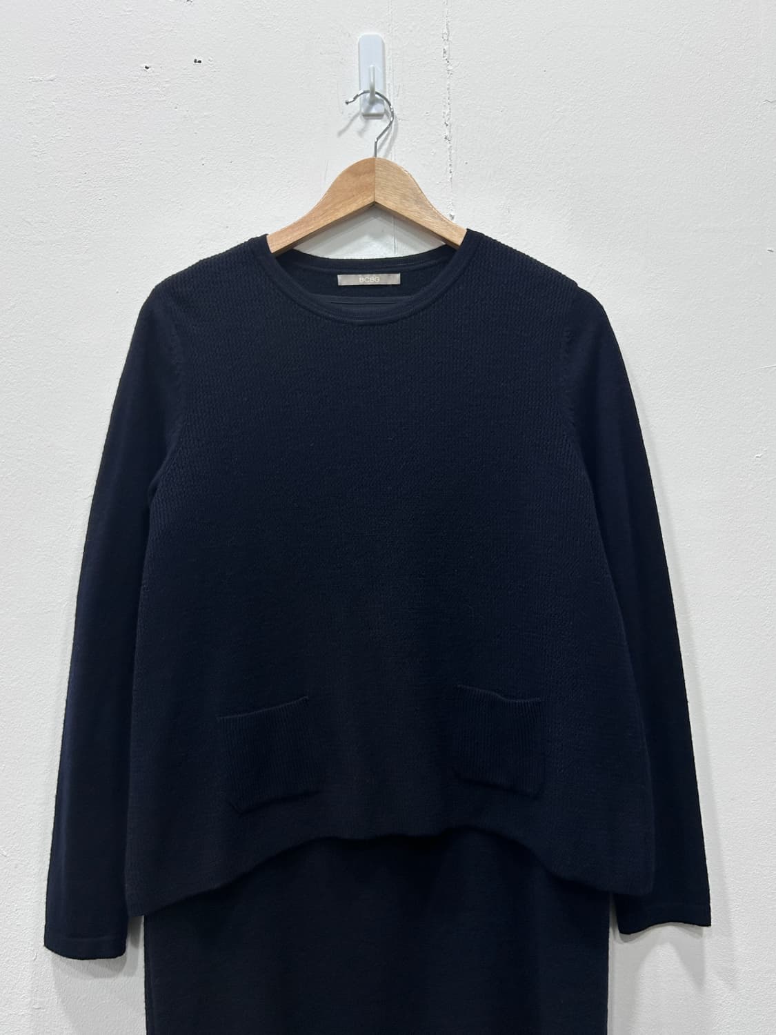 BCBG 울100 니트 원피스 네이비 85사이즈 하객룩 상품이미지9