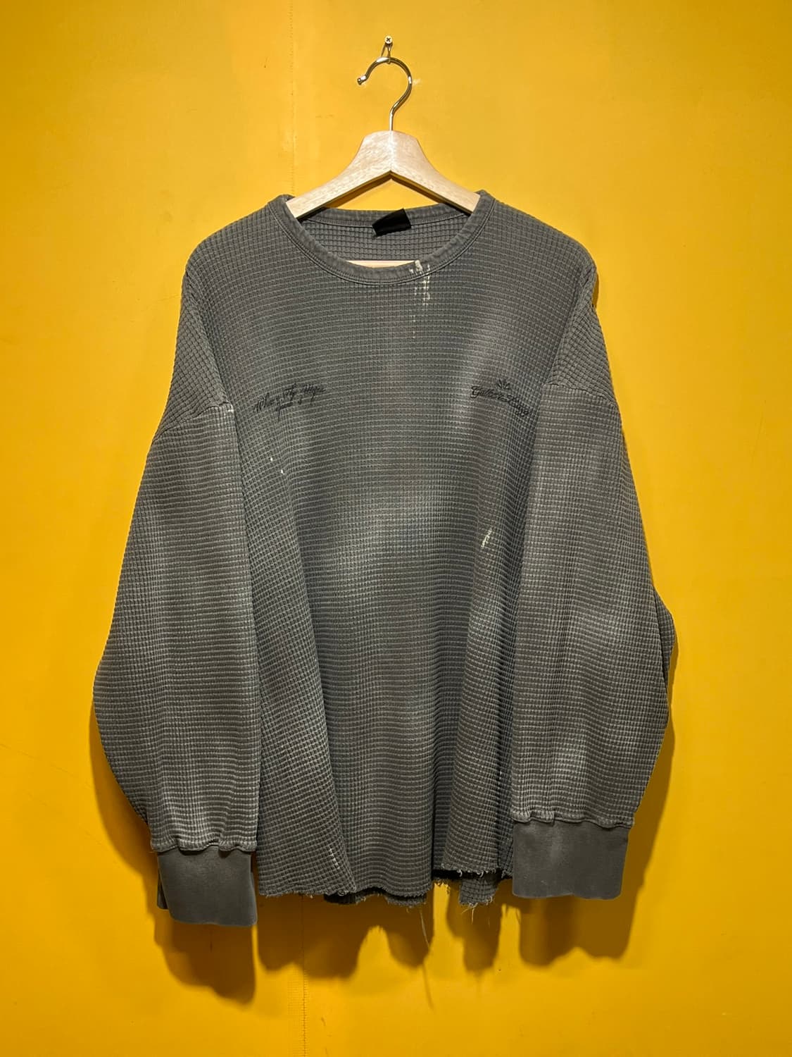 [1] 게더레이지 와이드 컷 와플 슬리브 워시드 카키 상품이미지1