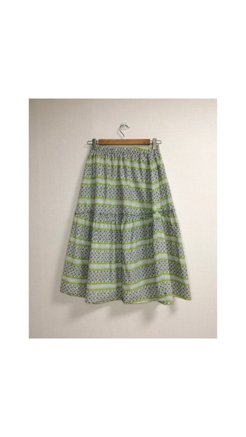 빈티지 그린 플라워 모리걸 밴딩 스커트 상품이미지4