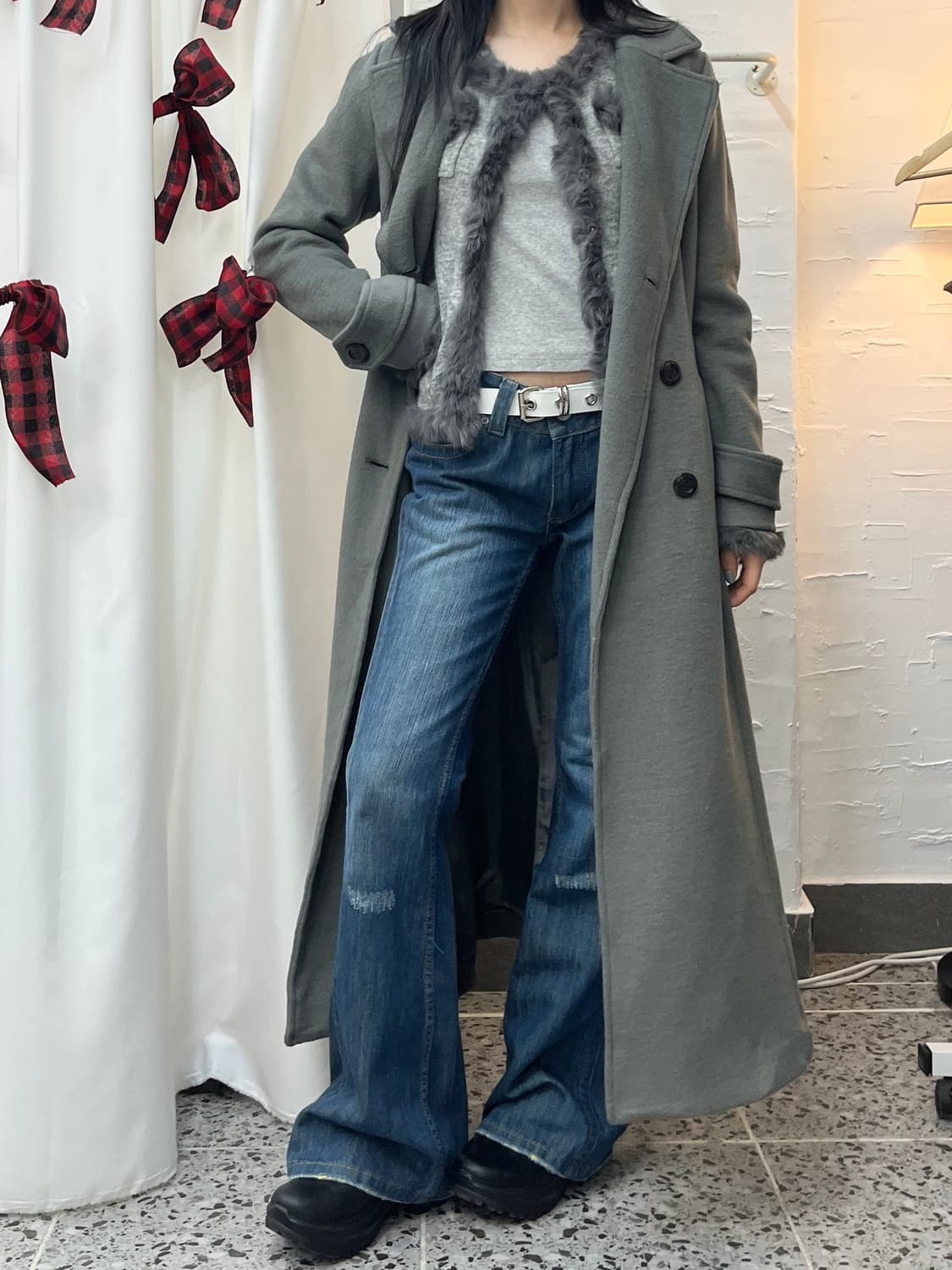 Flare long coat 상품이미지4