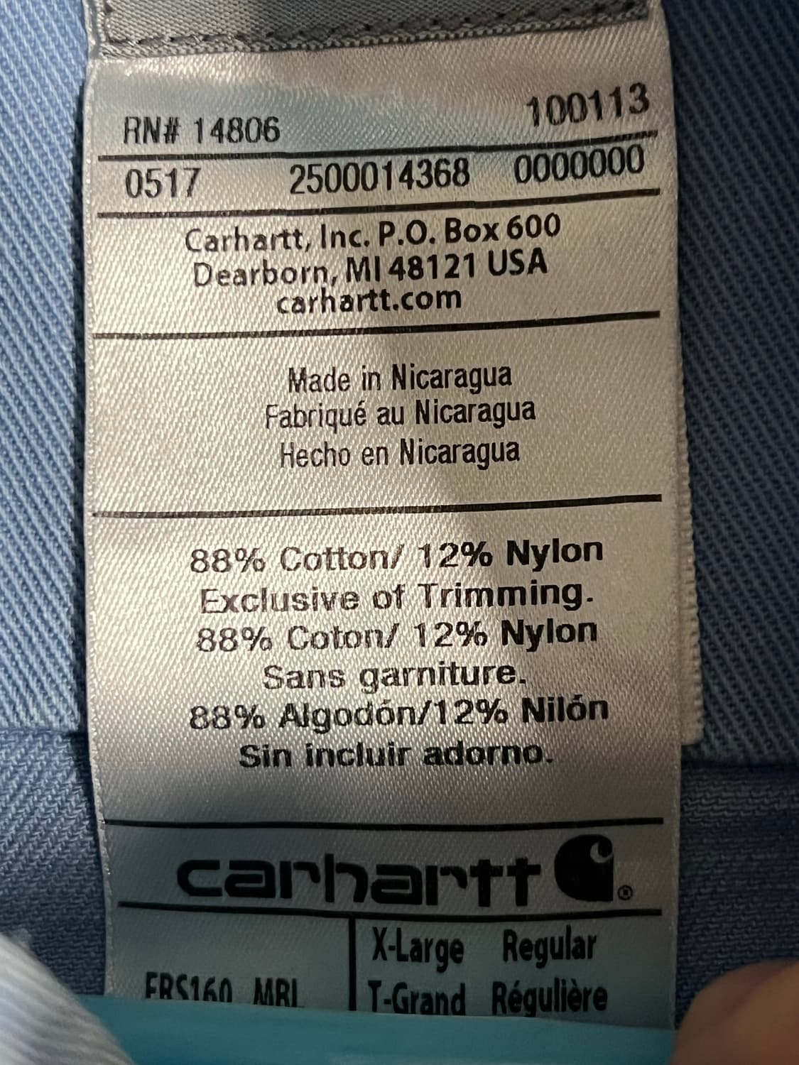 XL)  칼하트FR 셔츠 상품이미지3